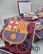 Exploding box urodziny piłka nożna FC Barcelona super prezent dowolna cyfra