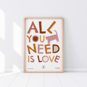 All you need is love – plakat A3 w stylu BOHO