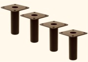 4x Noga fi 25 nóżka meblowa czarna 8cm z blachą
