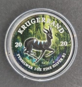 Krugerrand silver coin 1 oz color 2020