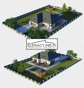 Projekt elewacji + otoczenie - wizualizacja 3D 