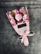 Bukiet różowych mydlanych róż - wieczny bukiet