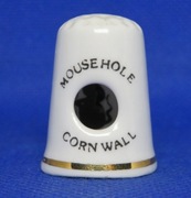 Naparstek Kolekcjonerski Porcelanowy Myszka w Dziurce 