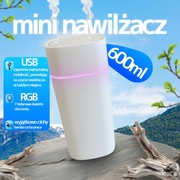 Mini nawilżacz powietrza USB z podświetleniem LED – 2 tryby