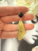 Kolczyki "Złoty Sopel" | YourLook | Czarny Sztyft | Płatki Złota | Lekkie