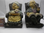 CERAMIKA STARE PODPÓRKI DO KSIĄŻEK BABCIA DZIADEK