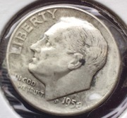 1958 D 10 cen One Dime Srebro Ag900