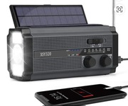 POWER BANK SOLARNY 5000mAh RADIO LATARKA PRZENOSNE RADIO DYNAMO AWARYJNE