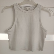 H&M super krótka prążkowana bluzka t-shirt crop top M 