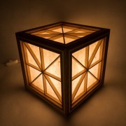 DIY Lampka Shoji z panelami Kumiko