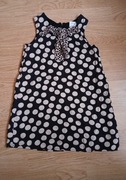 Czarna Bluzka Tunika sukienka grochy Next 116 retr