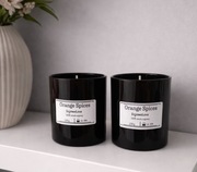 Świeca zapachowa Orange Spices – 100% wosk sojowy – czarne szkło