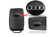 Naklejka Znaczek AUDI Emblemat Kluczyk Pilot logo okrągły 14mm czarny