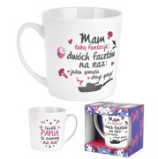 DUŻYNOWY  KUBEK ZE ŚMIESZNYM NADRUKIEM 480 ml DWUSTRONNY PREZENT 