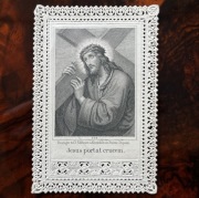 Unikat 1918! Obrazek koronkowy I Komunia Św. – Benziger & Co – SZWAJCARIA