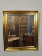 Stary obraz na płótnie Niels A. Henningsen 1903-1977  .