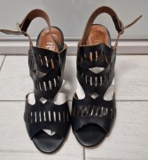 Ryłko sandały szpilki 10 cm czarne skóra rozm. 40