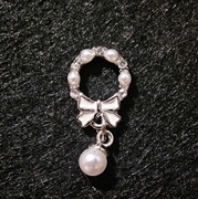 Ozdoby 3d, biżuteria z cyrkoniami, charms - kokardka, retro, 1szt.