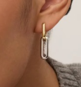 Dwukolorowe kolczyki 2w1 Zezu jewelry