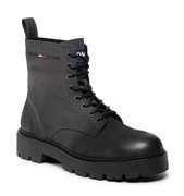 Tommy Jeans Trapery Lace Up Brushed Boot EM0EM00824 (Dark Ash/Black) 