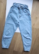 Zara jasne jeansy baggy loose szerokie ballon spodnie oversize