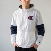 Kurtka Champion Windbreaker S Vintage Vibe Biała Granatowa Ortalion Retro
