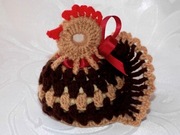 Ażurowa kurka szydełkowa - koszulka na jajko DUŻE 