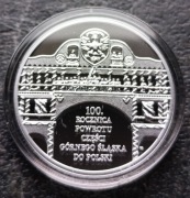 10 zł 100 rocznica powrotu części Górnego Śląska do Polski 