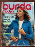 Styczen 1973 Burda magazyn mody z wykrojami wzorami szycie Vintage;