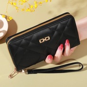 Czarny Pikowany Elegancki Portfel Damski 