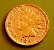 1 CENT USA - 1897 r -  Indian Head - Irokez - TOP 