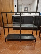 Regał IKEA VITTSJÖ – czarnobrąz / szkło, 100x93 cm