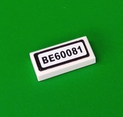 3069pb0359 Płytka 1 x 2 z napisem BE60081 [2A1]