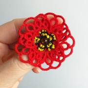 Broszka Czerwony mak