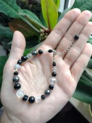 Bransoletka Czerń i Biel – hematyt, agat, australijski kryształ