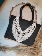 Torebka torba na ramię jutowa Makrama handmade