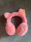 Urocze różowe nauszniki z uszkami