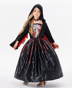 Sukienka czarownicy, bajkowy kostium dla dziewczynek, rozm. L 130 - 140 cm.