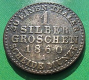 PRUSY Fryderyk Wilhelm IV 1 Silber groschen 1860A SREBRO