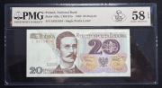 Banknot Polska Mały PRL 20 złotych 1982 r. Seria L LUCOW Stan PMG 58 EPQ