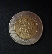 Moneta 5 zł z 2009 roku obiegowa 5zl złotych 2009r rok obiegowe RZADKA