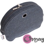 Szary organizer do Obag MOON LIGHT plecionka niebieska 2 kieszenie OMAY