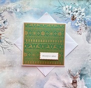 Kartka świąteczna Boże Narodzenie ręcznie robiona z wkładką i kopertą