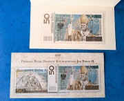 Banknot kolekcjonerski 50 zł - Papież Jan Paweł II + folder