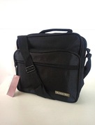 Saszetka torba na ramię czarna męska podręczna pozioma listonoszka