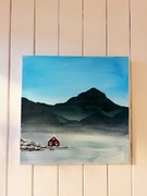 Obraz akrylowy „ czerwona chata” Norwegia