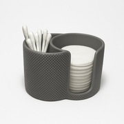 Szary organizer na patyczki i waciki kosmetyczne