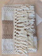 Bieżnik szydełkowy boho – nowy, kolor cappuccino 183x33 cm eko