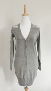 Sweter damski, z koronką, szary, 36