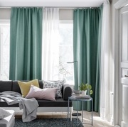 IKEA  VILBORG zasłony zaciemniające zielone 145x300 